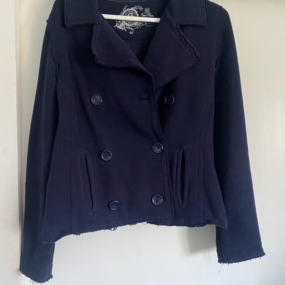 Gap Women's Navy Double-Breasted Jacket